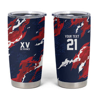 Custom France Rugby Pride Tumbler Cup XV de France Flame Fire Style
