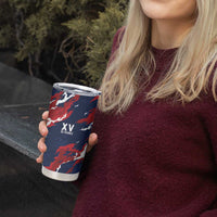Custom France Rugby Pride Tumbler Cup XV de France Flame Fire Style