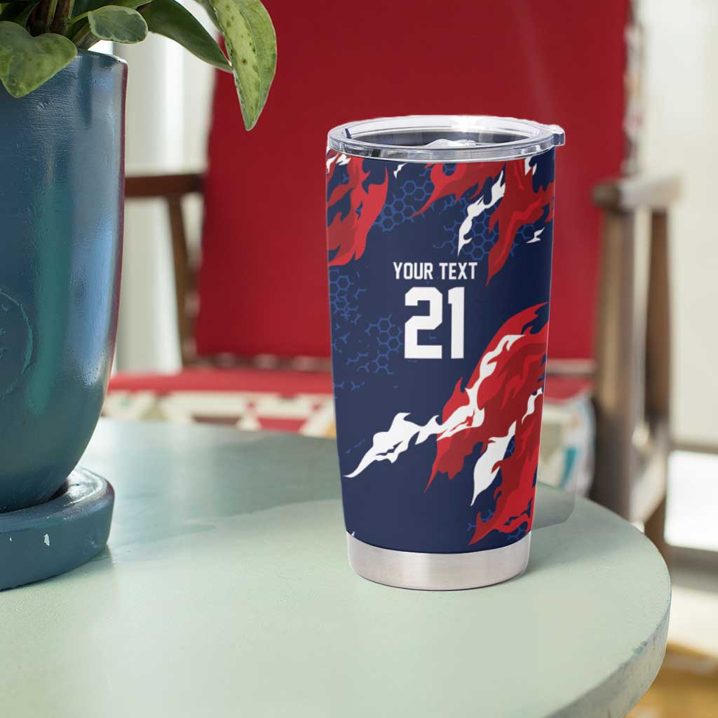 Custom France Rugby Pride Tumbler Cup XV de France Flame Fire Style