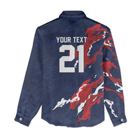 Custom France Rugby Pride Women Casual Shirt XV de France Flame Fire Style
