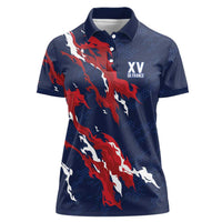Custom France Rugby Pride Women Polo Shirt XV de France Flame Fire Style