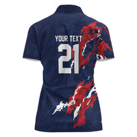 Custom France Rugby Pride Women Polo Shirt XV de France Flame Fire Style