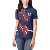 Custom France Rugby Pride Women Polo Shirt XV de France Flame Fire Style