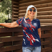 Custom France Rugby Pride Women Polo Shirt XV de France Flame Fire Style