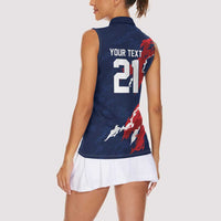 Custom France Rugby Pride Women Sleeveless Polo Shirt XV de France Flame Fire Style