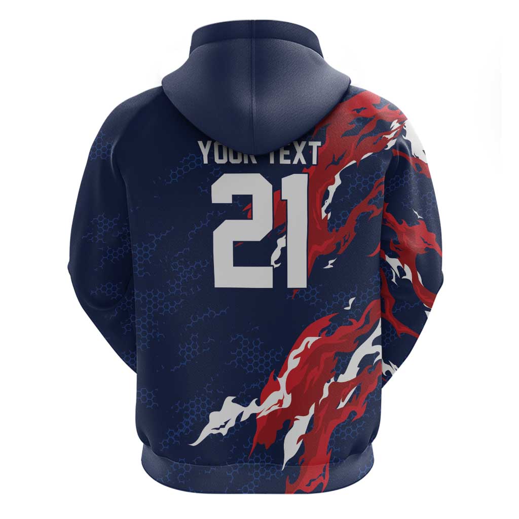 Custom France Rugby Pride Zip Hoodie XV de France Flame Fire Style