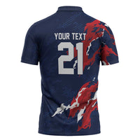 Custom France Rugby Pride Zipper Polo Shirt XV de France Flame Fire Style