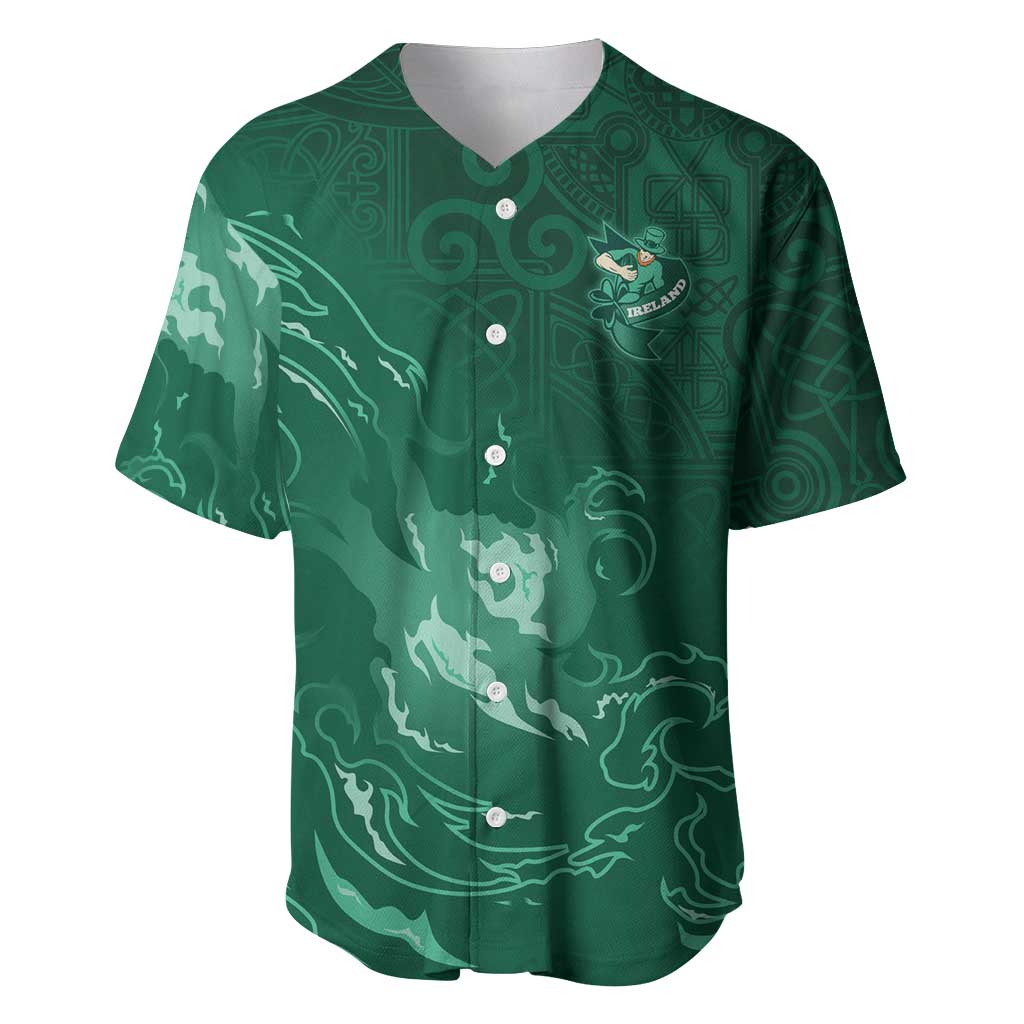 Custom Ireland Rugby Pride Baseball Jersey Celtic Shamrock Flame Fire Style
