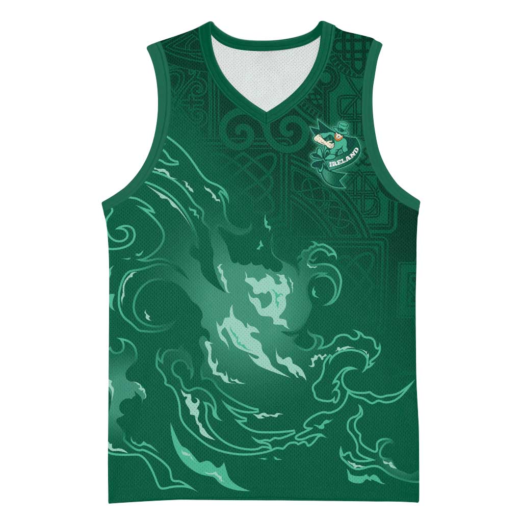 Custom Ireland Rugby Pride Basketball Jersey Celtic Shamrock Flame Fire Style