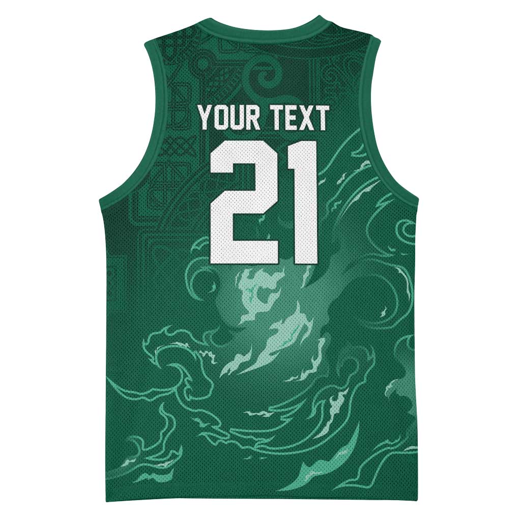 Custom Ireland Rugby Pride Basketball Jersey Celtic Shamrock Flame Fire Style