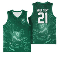 Custom Ireland Rugby Pride Basketball Jersey Celtic Shamrock Flame Fire Style