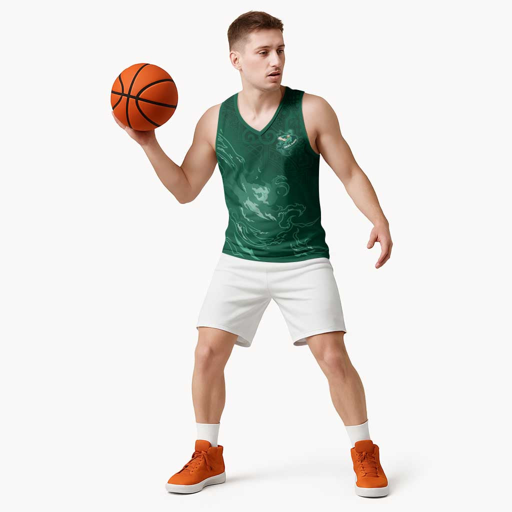 Custom Ireland Rugby Pride Basketball Jersey Celtic Shamrock Flame Fire Style