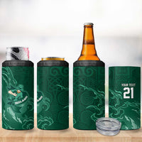 Custom Ireland Rugby Pride 4 in 1 Can Cooler Tumbler Celtic Shamrock Flame Fire Style