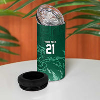 Custom Ireland Rugby Pride 4 in 1 Can Cooler Tumbler Celtic Shamrock Flame Fire Style