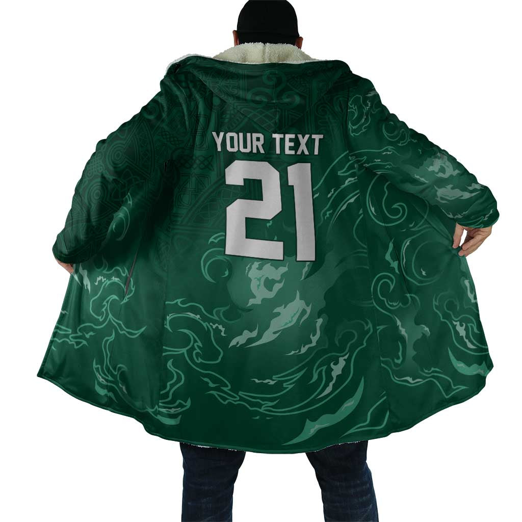 Custom Ireland Rugby Pride Cloak Celtic Shamrock Flame Fire Style