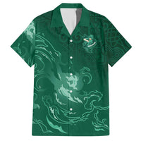 Custom Ireland Rugby Pride Hawaiian Shirt Celtic Shamrock Flame Fire Style