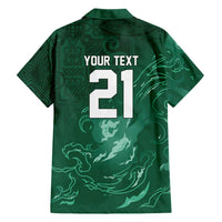 Custom Ireland Rugby Pride Hawaiian Shirt Celtic Shamrock Flame Fire Style