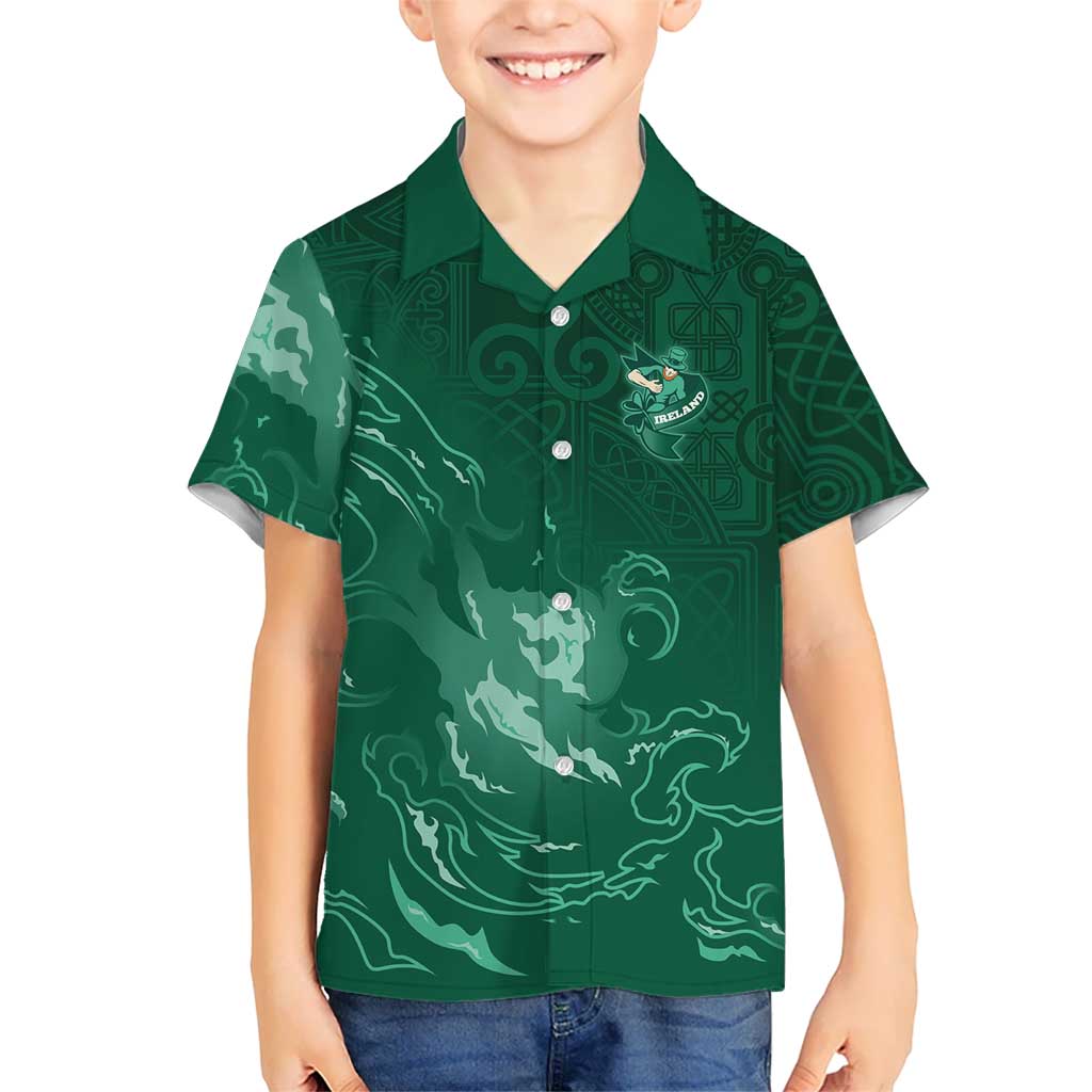 Custom Ireland Rugby Pride Hawaiian Shirt Celtic Shamrock Flame Fire Style
