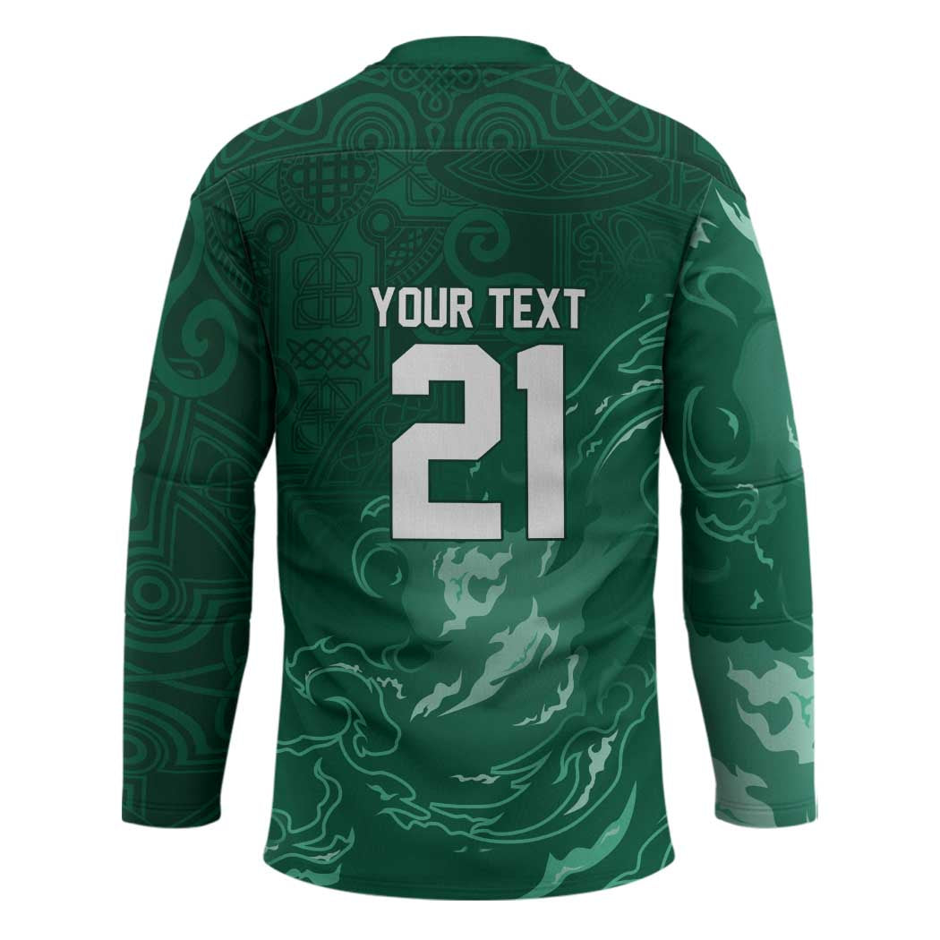 Custom Ireland Rugby Pride Hockey Jersey Celtic Shamrock Flame Fire Style