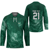 Custom Ireland Rugby Pride Hockey Jersey Celtic Shamrock Flame Fire Style