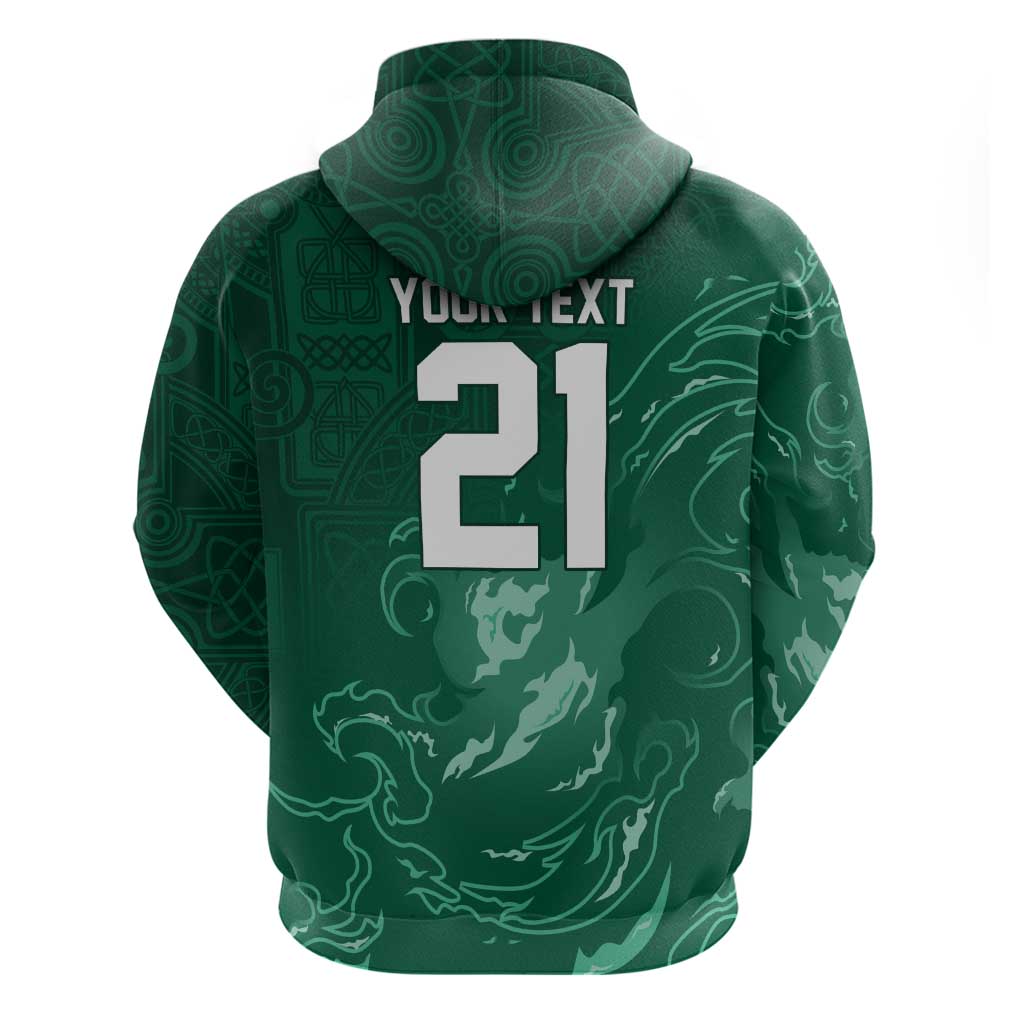 Custom Ireland Rugby Pride Hoodie Celtic Shamrock Flame Fire Style
