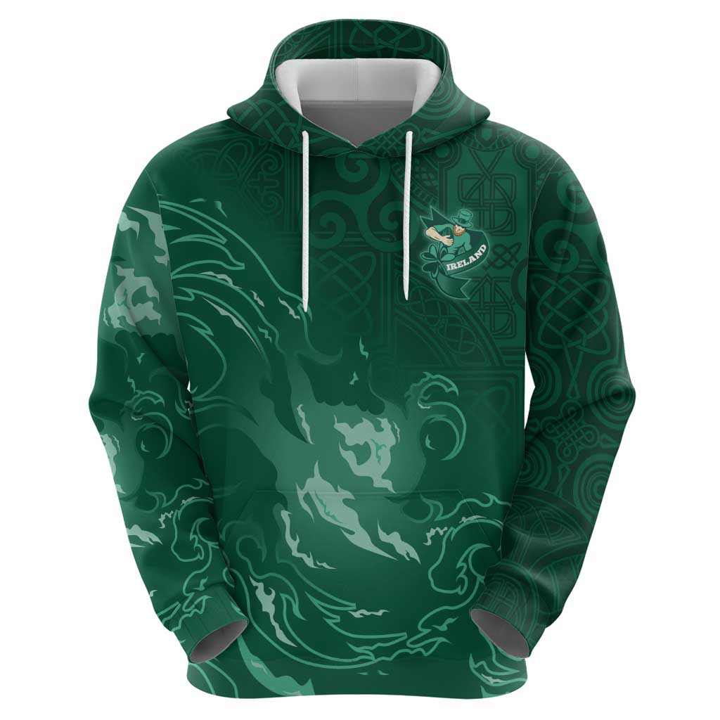 Custom Ireland Rugby Pride Hoodie Celtic Shamrock Flame Fire Style