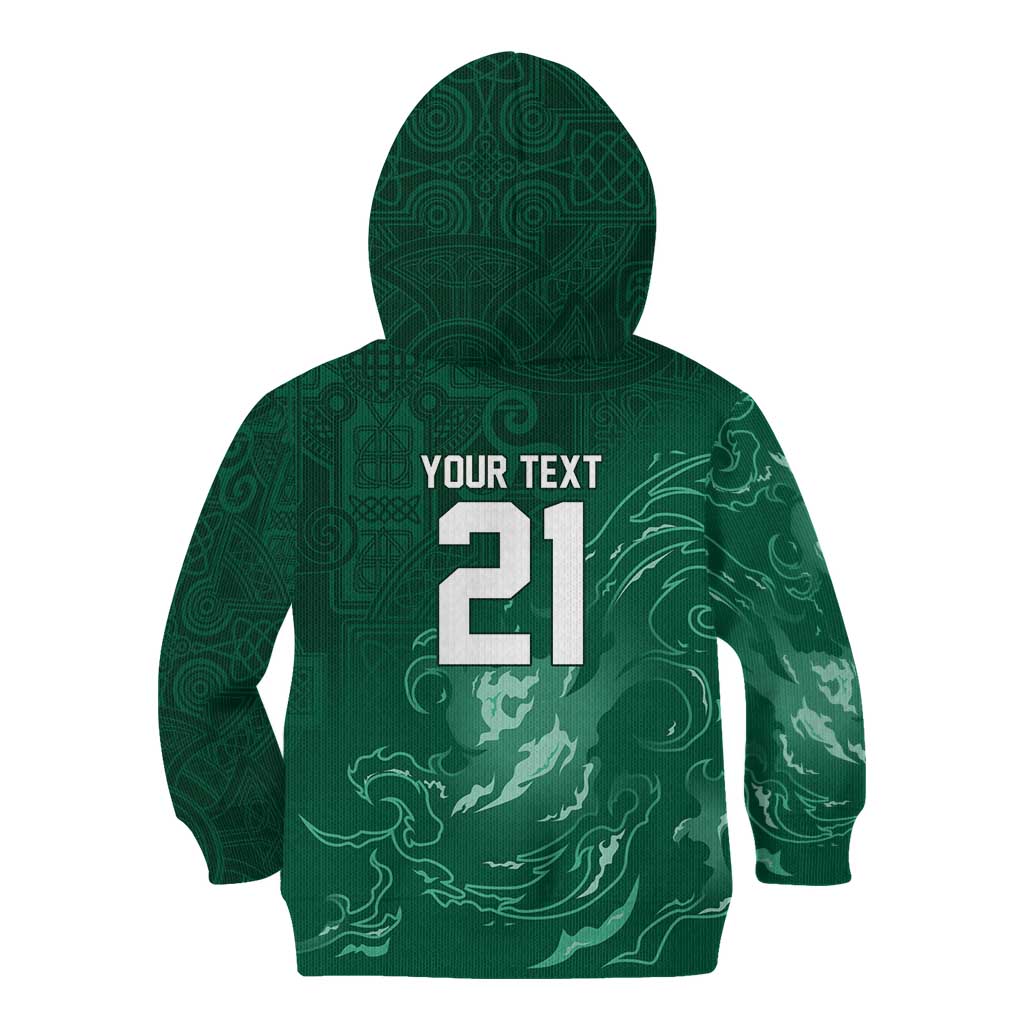 Custom Ireland Rugby Pride Kid Hoodie Celtic Shamrock Flame Fire Style
