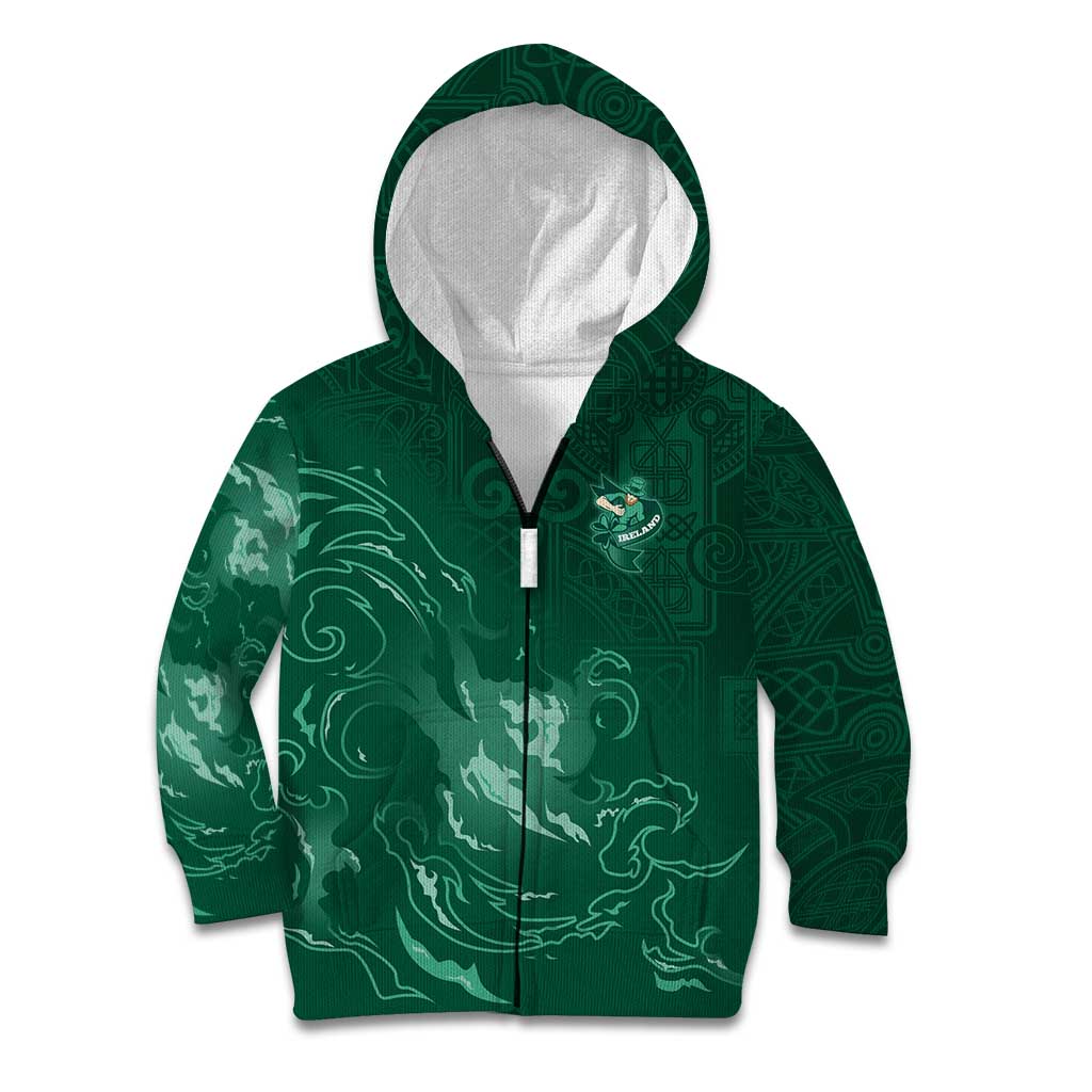 Custom Ireland Rugby Pride Kid Hoodie Celtic Shamrock Flame Fire Style