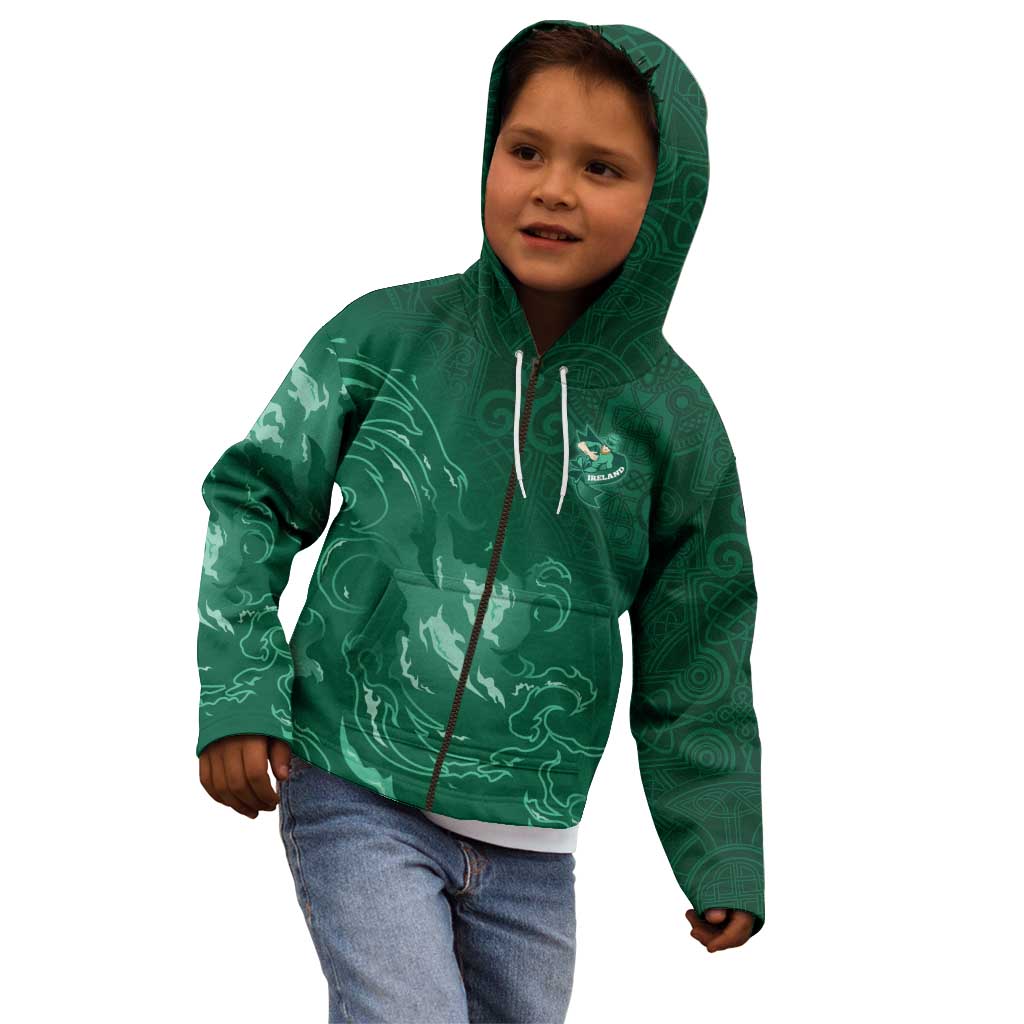 Custom Ireland Rugby Pride Kid Hoodie Celtic Shamrock Flame Fire Style