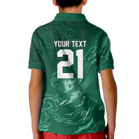 Custom Ireland Rugby Pride Kid Polo Shirt Celtic Shamrock Flame Fire Style