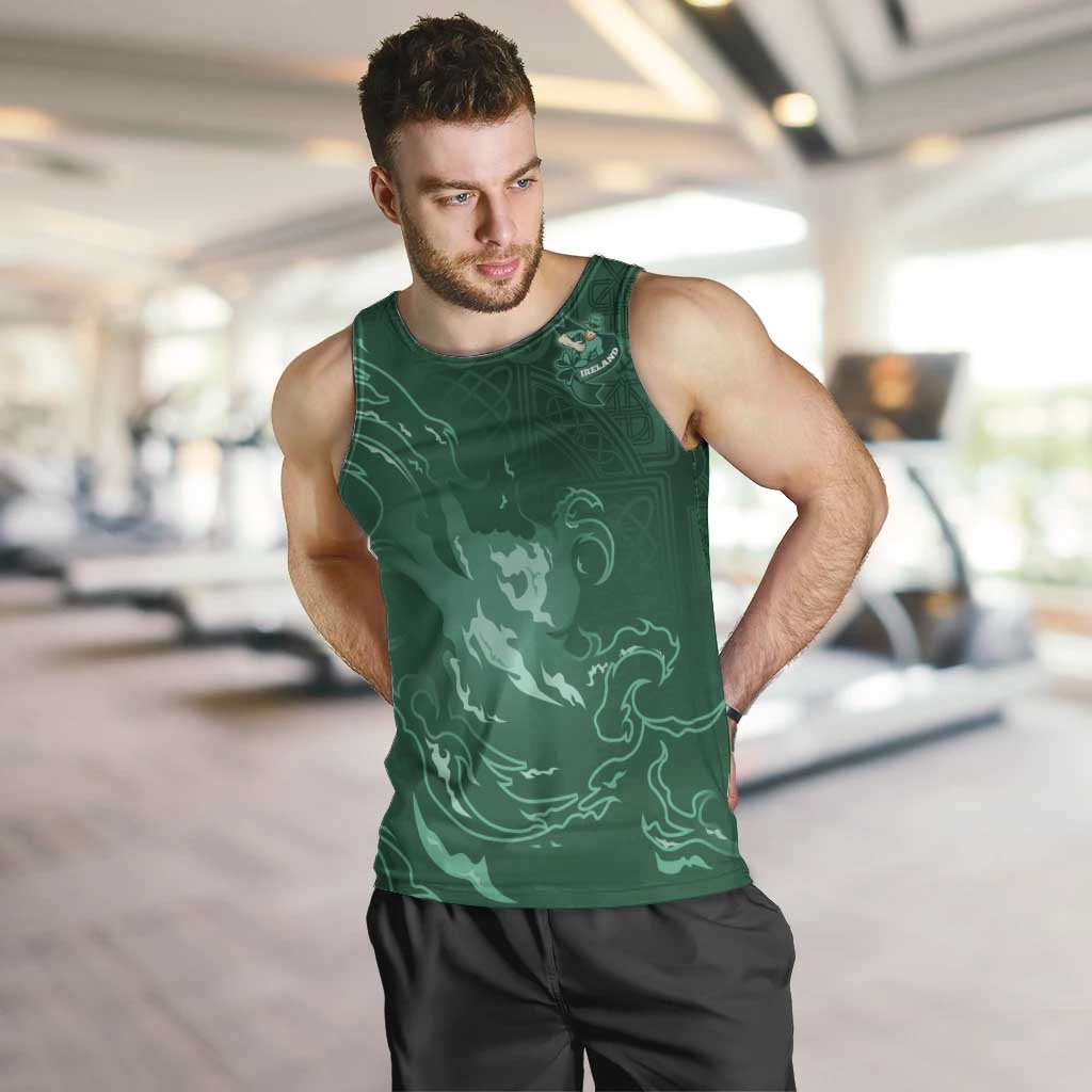 Custom Ireland Rugby Pride Men Tank Top Celtic Shamrock Flame Fire Style
