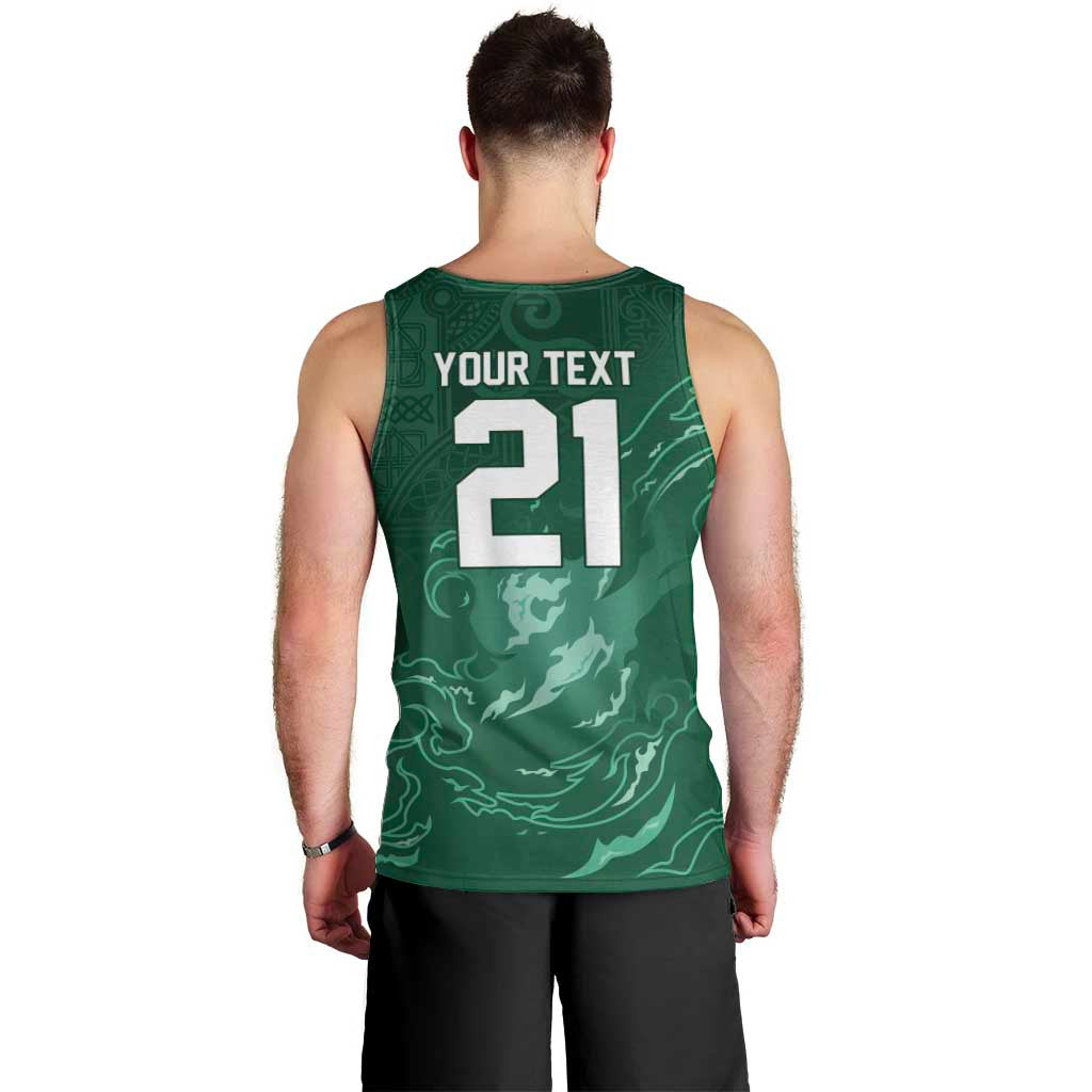 Custom Ireland Rugby Pride Men Tank Top Celtic Shamrock Flame Fire Style