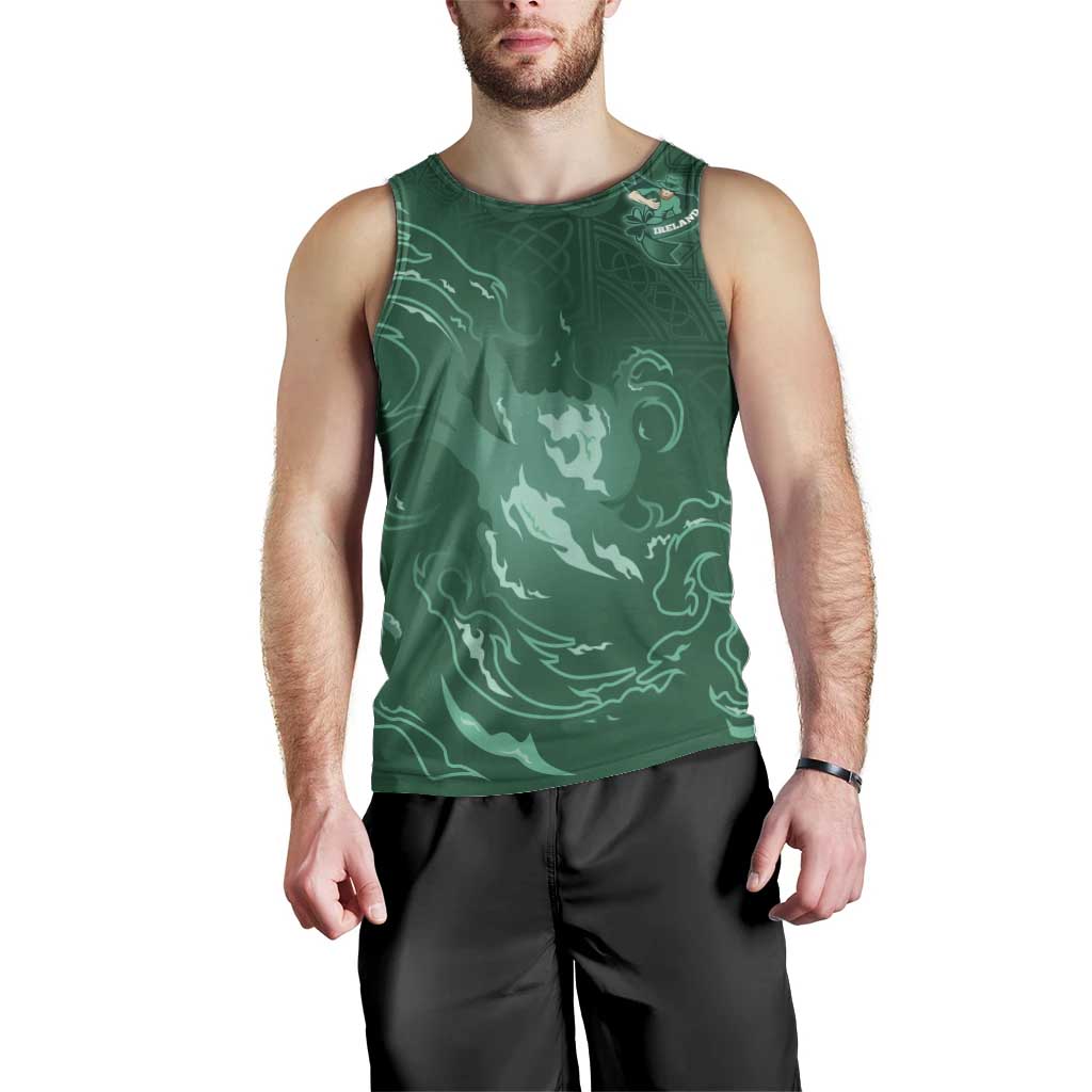 Custom Ireland Rugby Pride Men Tank Top Celtic Shamrock Flame Fire Style