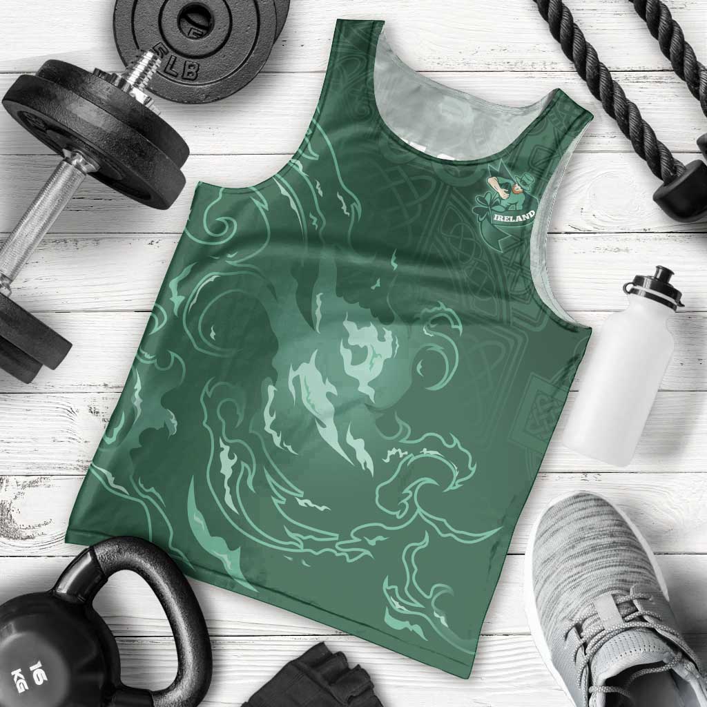 Custom Ireland Rugby Pride Men Tank Top Celtic Shamrock Flame Fire Style
