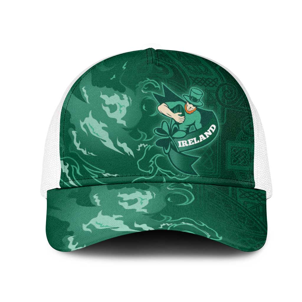 Ireland Rugby Pride Mesh Trucker Cap Celtic Shamrock Flame Fire Style