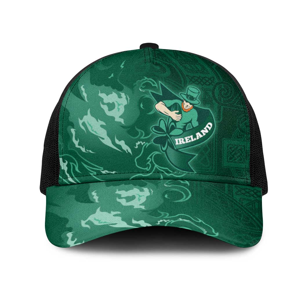 Ireland Rugby Pride Mesh Trucker Cap Celtic Shamrock Flame Fire Style