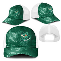 Ireland Rugby Pride Mesh Trucker Cap Celtic Shamrock Flame Fire Style