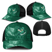 Ireland Rugby Pride Mesh Trucker Cap Celtic Shamrock Flame Fire Style