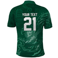 Custom Ireland Rugby Pride Polo Shirt Celtic Shamrock Flame Fire Style
