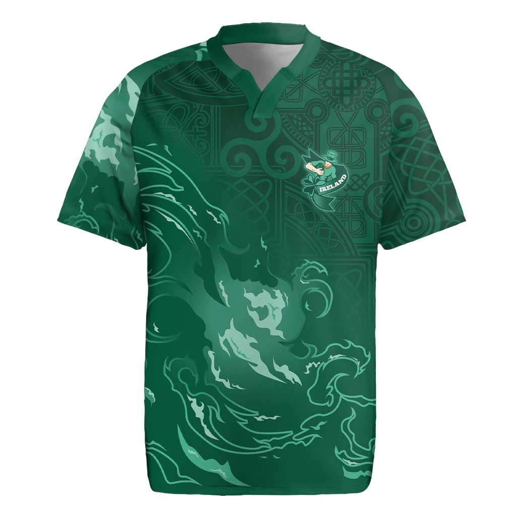 Custom Ireland Rugby Pride Rugby Jersey Celtic Shamrock Flame Fire Style