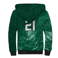 Custom Ireland Rugby Pride Sherpa Hoodie Celtic Shamrock Flame Fire Style