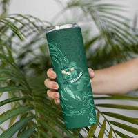 Custom Ireland Rugby Pride Skinny Tumbler Celtic Shamrock Flame Fire Style