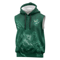 Custom Ireland Rugby Pride Sleeveless Hoodie Celtic Shamrock Flame Fire Style