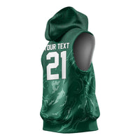 Custom Ireland Rugby Pride Sleeveless Hoodie Celtic Shamrock Flame Fire Style