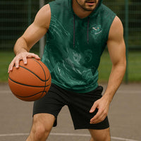 Custom Ireland Rugby Pride Sleeveless Hoodie Celtic Shamrock Flame Fire Style