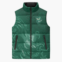 Custom Ireland Rugby Pride Sleeveless Puffer Jacket Celtic Shamrock Flame Fire Style