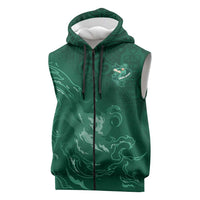 Custom Ireland Rugby Pride Sleeveless Zip Hoodie Celtic Shamrock Flame Fire Style