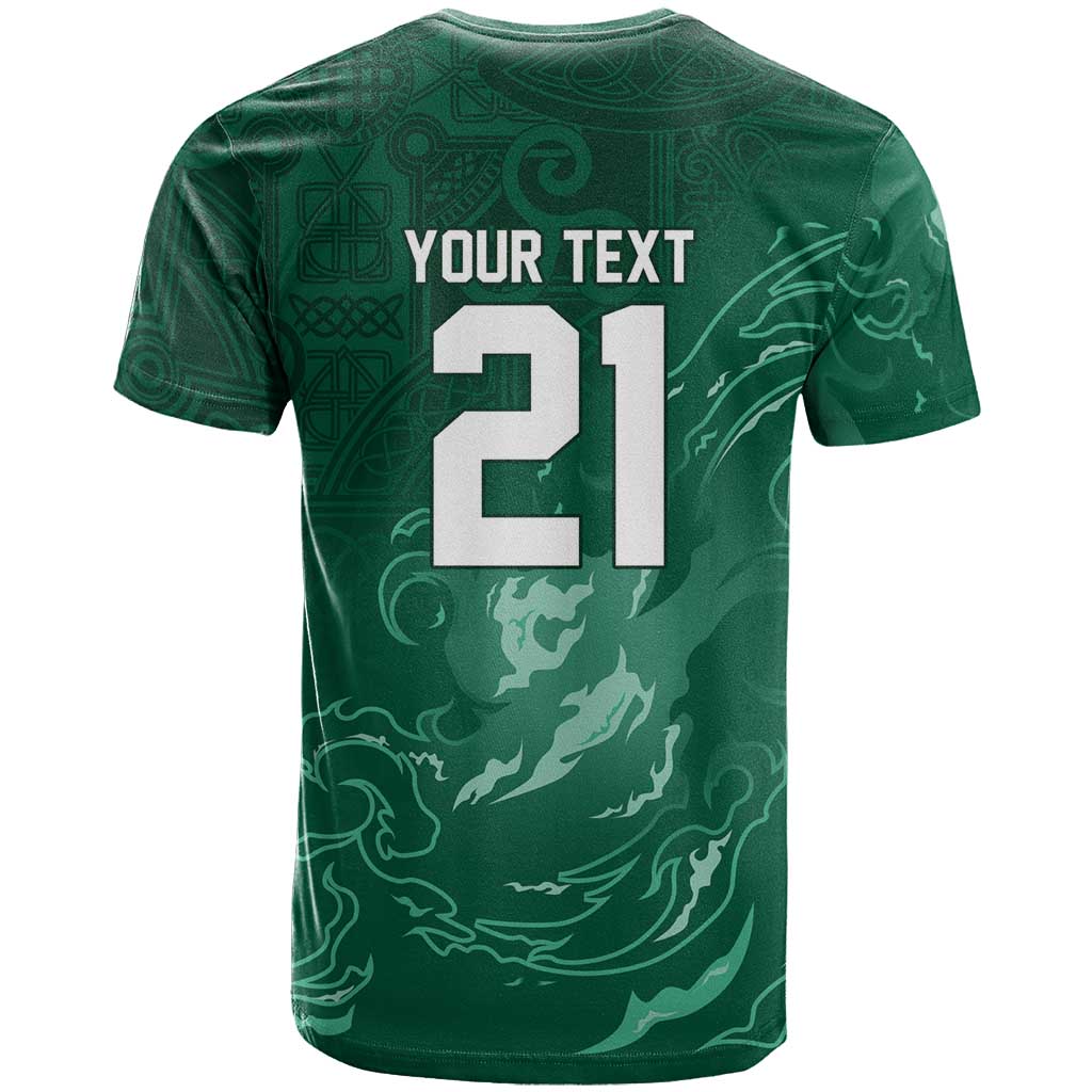 Custom Ireland Rugby Pride T Shirt Celtic Shamrock Flame Fire Style