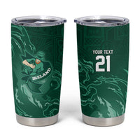 Custom Ireland Rugby Pride Tumbler Cup Celtic Shamrock Flame Fire Style
