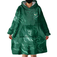 Custom Ireland Rugby Pride Wearable Blanket Hoodie Celtic Shamrock Flame Fire Style